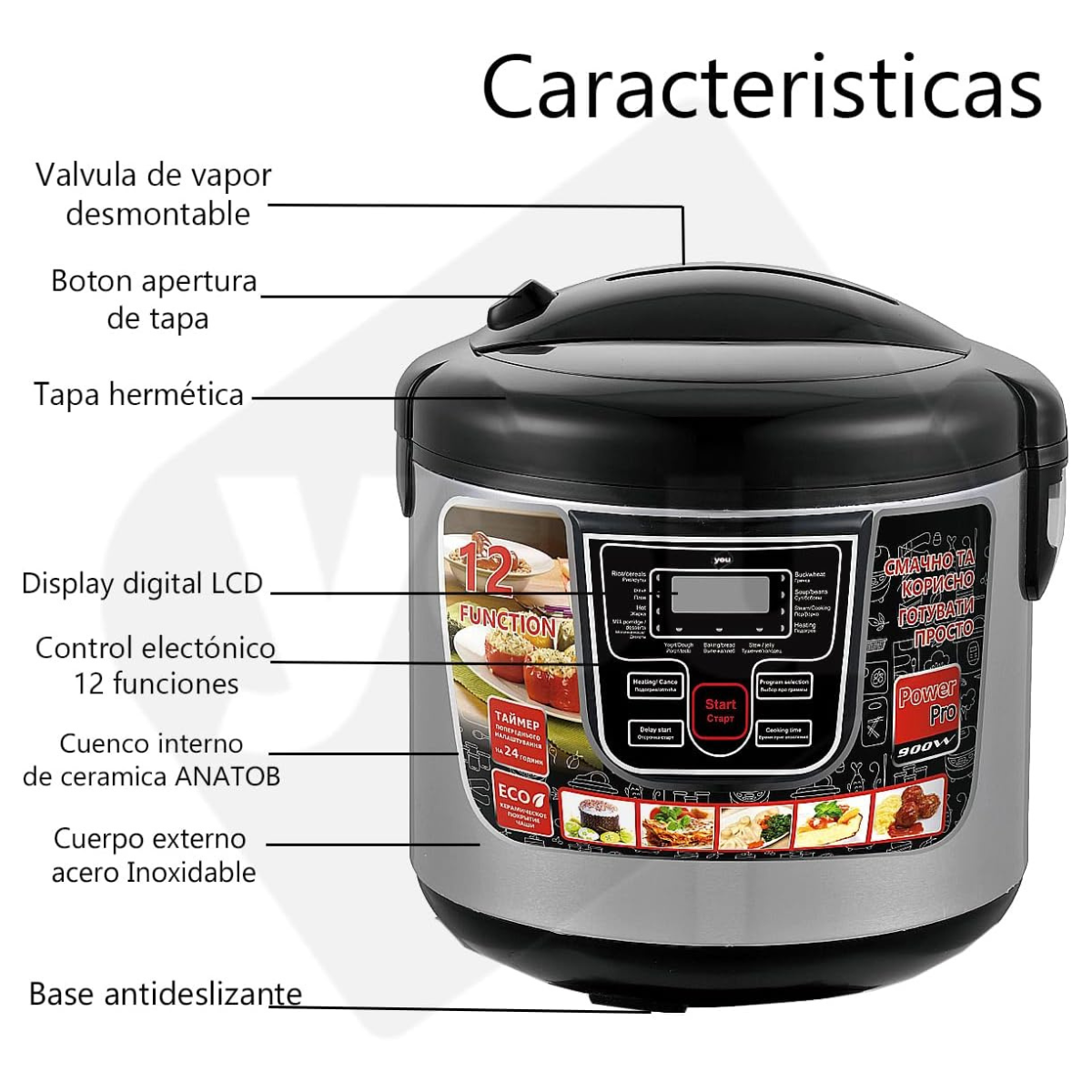 Olla Eléctrica Digital con Placas Cerámicas - 6L