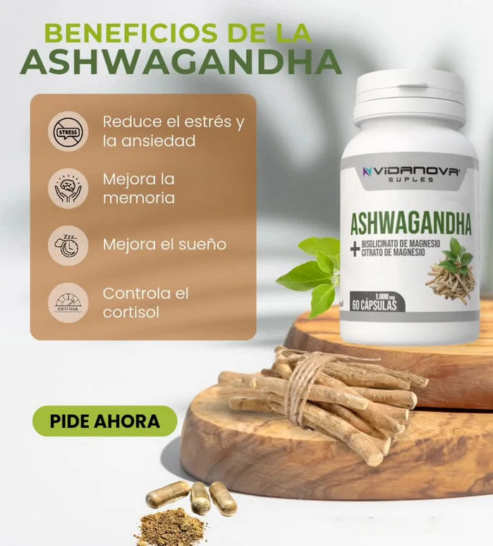 Ashwagandha + Magnesio 1000mg 60 CAPS