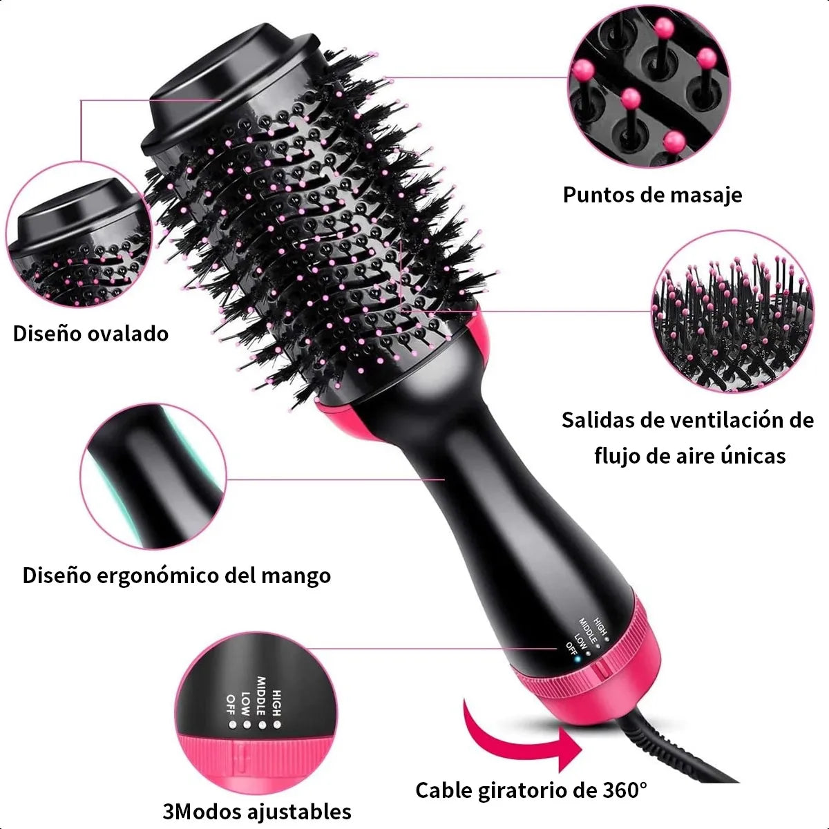 Cepillo Secador Alisador 3 en 1™️